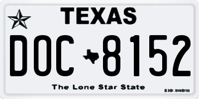 TX license plate DOC8152