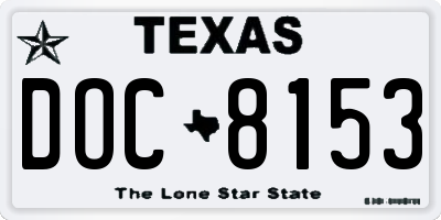 TX license plate DOC8153