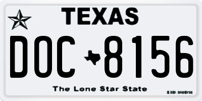 TX license plate DOC8156