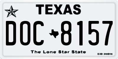 TX license plate DOC8157