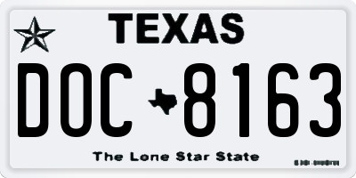TX license plate DOC8163