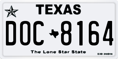 TX license plate DOC8164