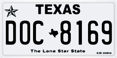 TX license plate DOC8169