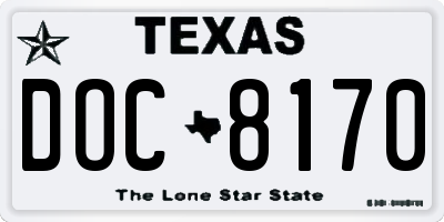 TX license plate DOC8170