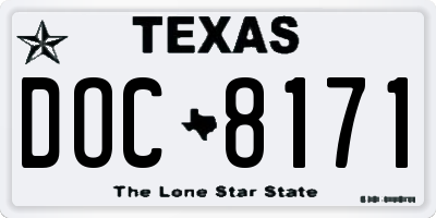TX license plate DOC8171