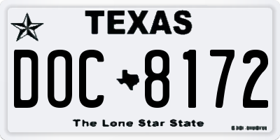 TX license plate DOC8172