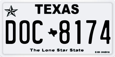 TX license plate DOC8174