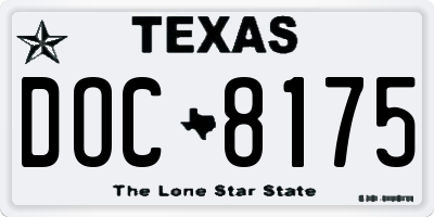 TX license plate DOC8175