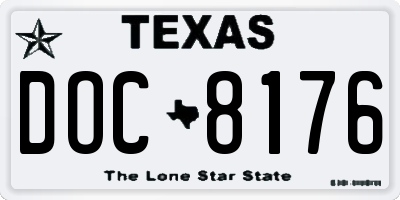 TX license plate DOC8176