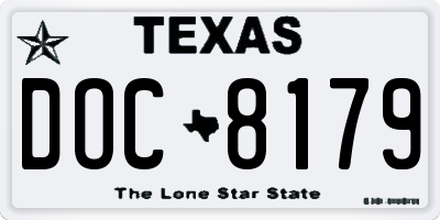 TX license plate DOC8179