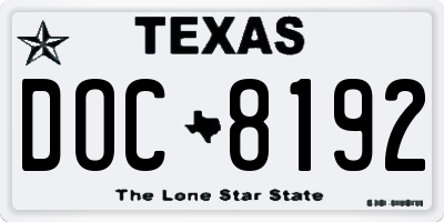 TX license plate DOC8192
