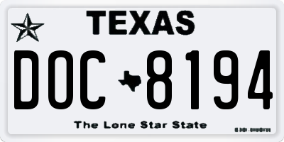 TX license plate DOC8194