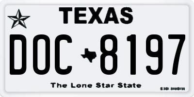 TX license plate DOC8197