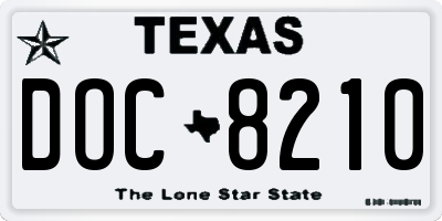 TX license plate DOC8210