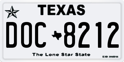 TX license plate DOC8212