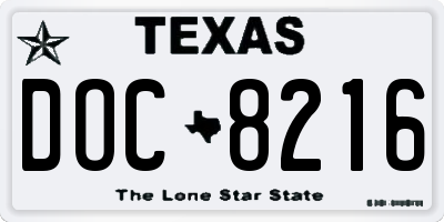 TX license plate DOC8216