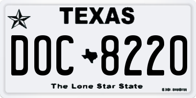 TX license plate DOC8220