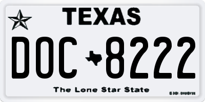 TX license plate DOC8222