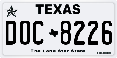 TX license plate DOC8226