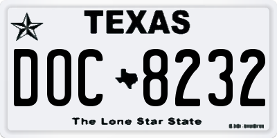 TX license plate DOC8232