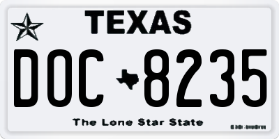 TX license plate DOC8235