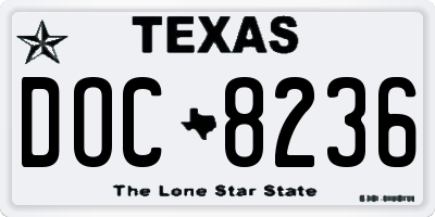 TX license plate DOC8236