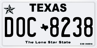 TX license plate DOC8238