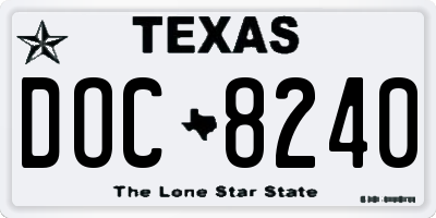 TX license plate DOC8240