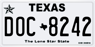 TX license plate DOC8242