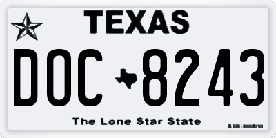 TX license plate DOC8243