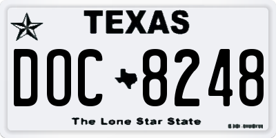 TX license plate DOC8248