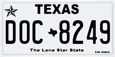 TX license plate DOC8249