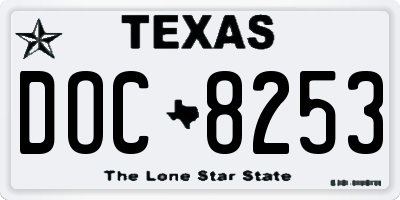 TX license plate DOC8253