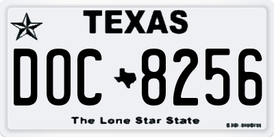 TX license plate DOC8256