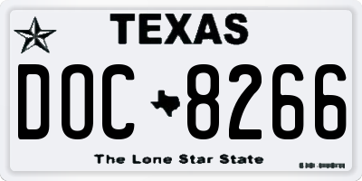 TX license plate DOC8266