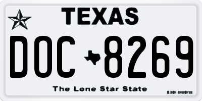 TX license plate DOC8269