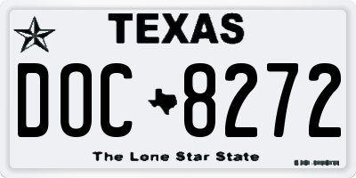 TX license plate DOC8272