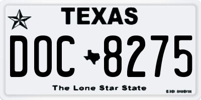 TX license plate DOC8275