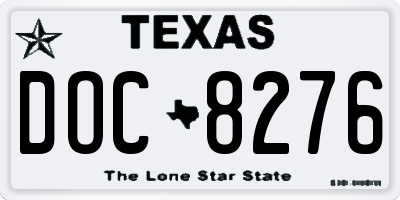 TX license plate DOC8276