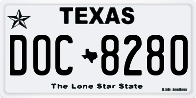 TX license plate DOC8280