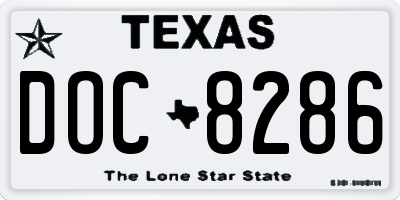 TX license plate DOC8286