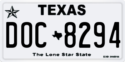 TX license plate DOC8294