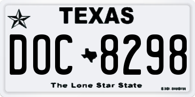 TX license plate DOC8298