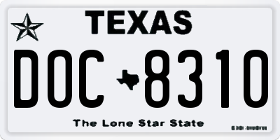 TX license plate DOC8310