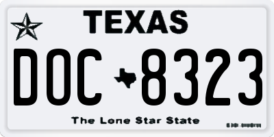 TX license plate DOC8323