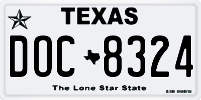 TX license plate DOC8324