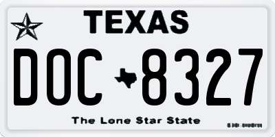 TX license plate DOC8327