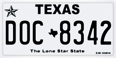 TX license plate DOC8342