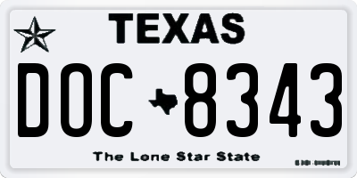 TX license plate DOC8343