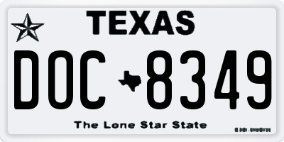 TX license plate DOC8349